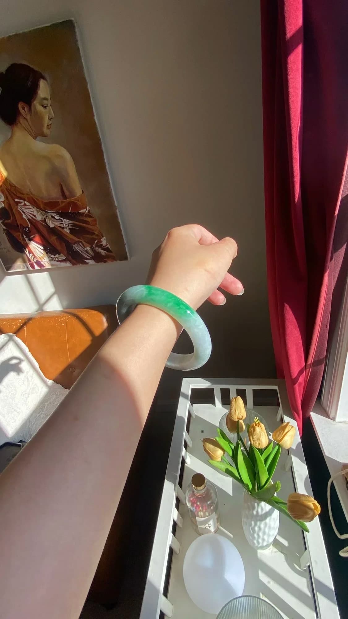 飘辣绿翡翠手镯 - 1