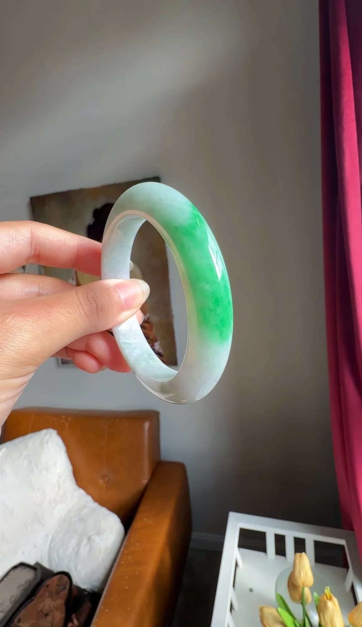 飘辣绿翡翠手镯 - 4