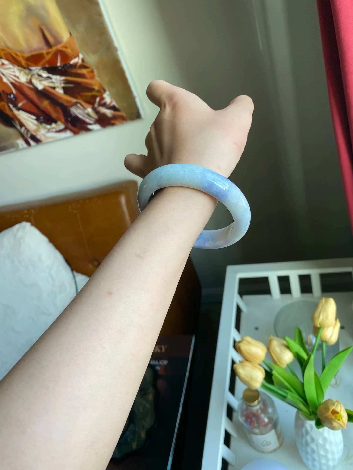 莫奈紫飘花翡翠手镯 - 3