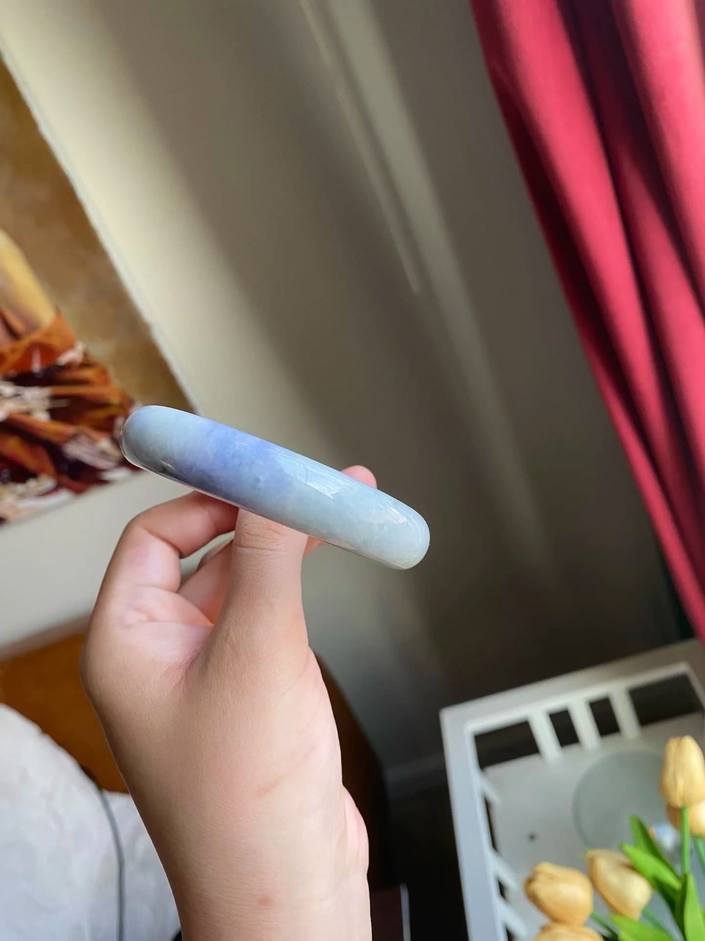 莫奈紫飘花翡翠手镯 - 5